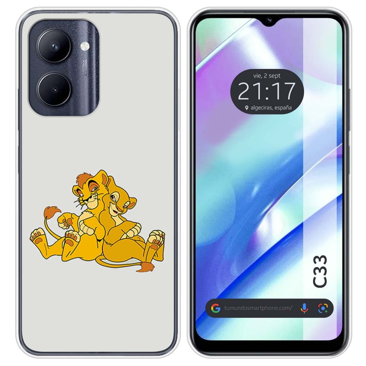 Funda Silicona para Realme C33 diseño Leones Dibujos