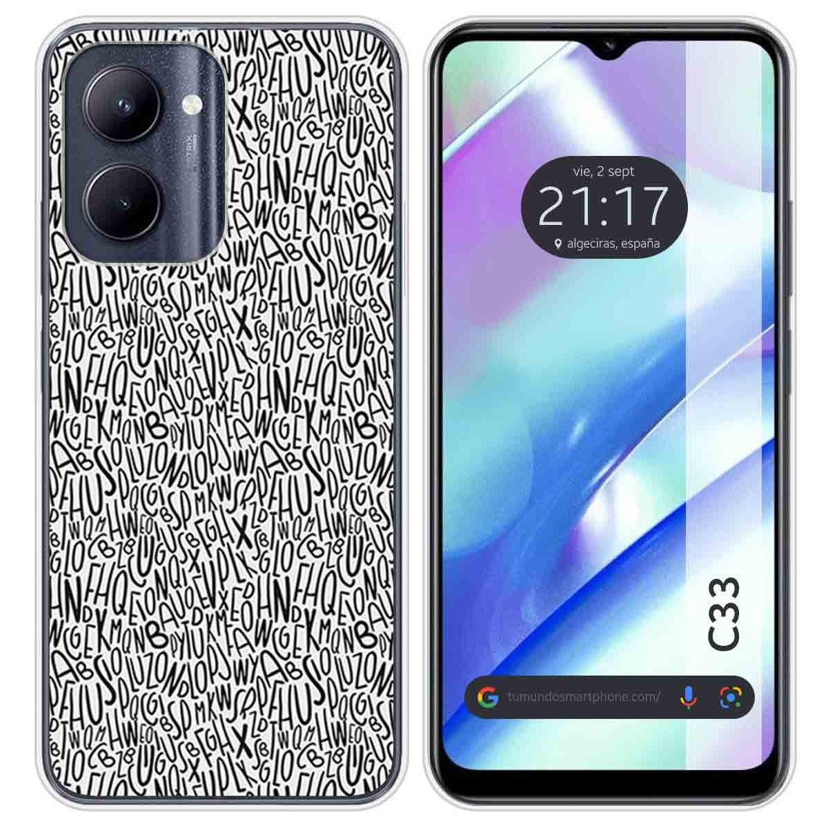 Funda Silicona para Realme C33 diseño Letras Dibujos