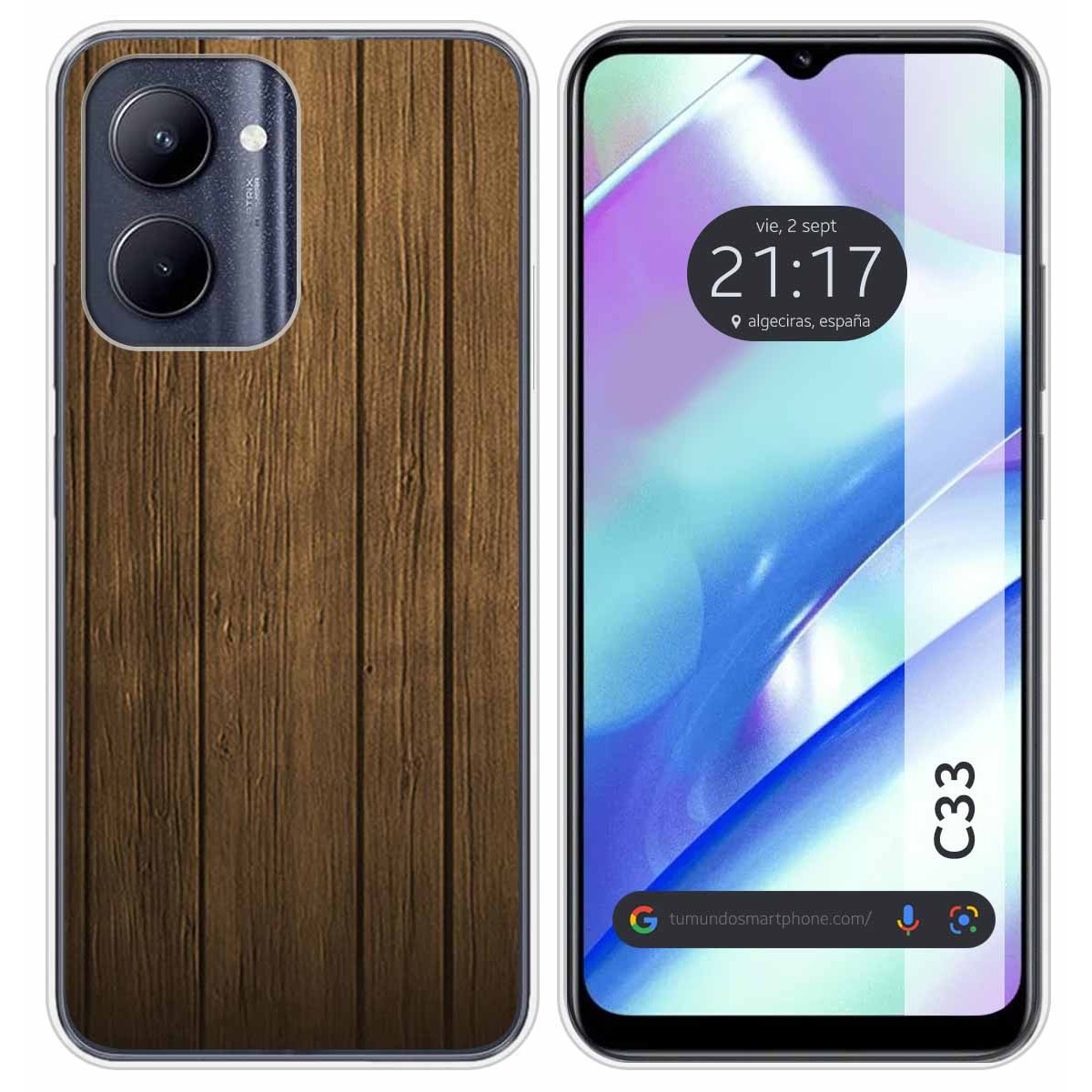 Funda Silicona para Realme C33 diseño Madera Dibujos