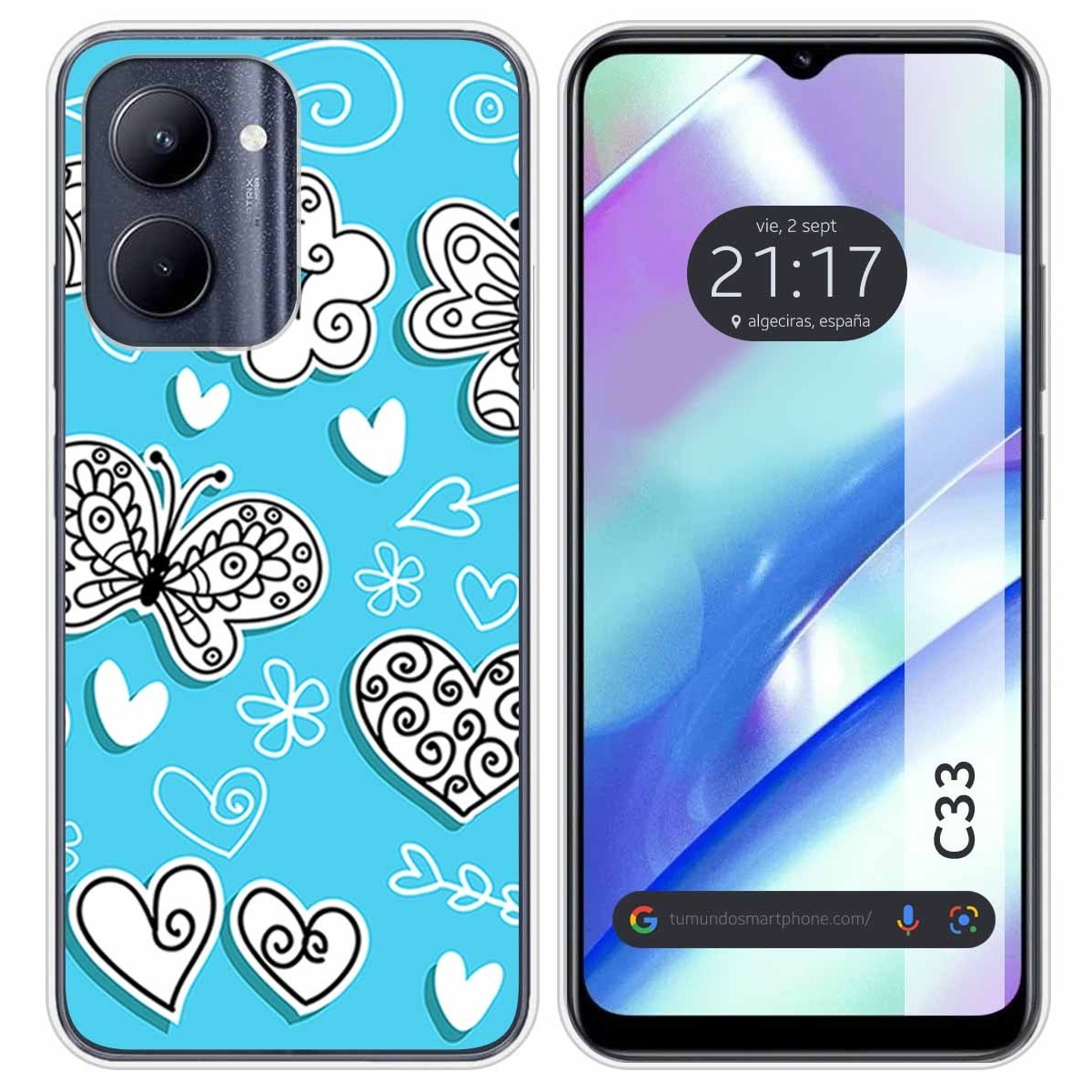 Funda Silicona para Realme C33 diseño Mariposas Dibujos