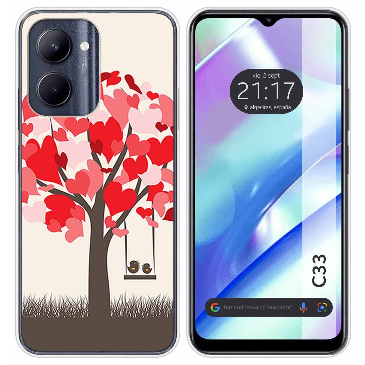 Funda Silicona para Realme C33 diseño Pajaritos Dibujos