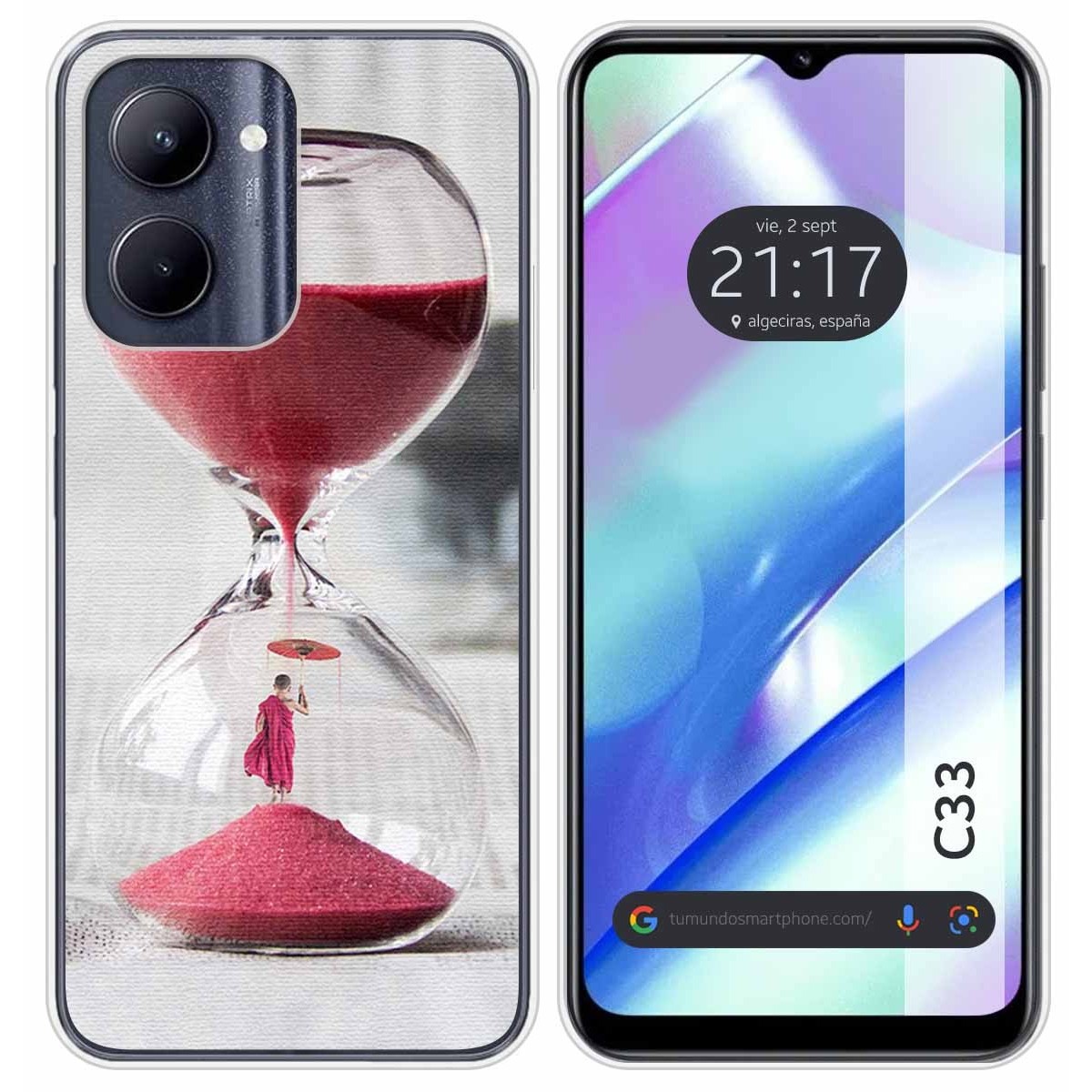 Funda Silicona para Realme C33 diseño Reloj Dibujos