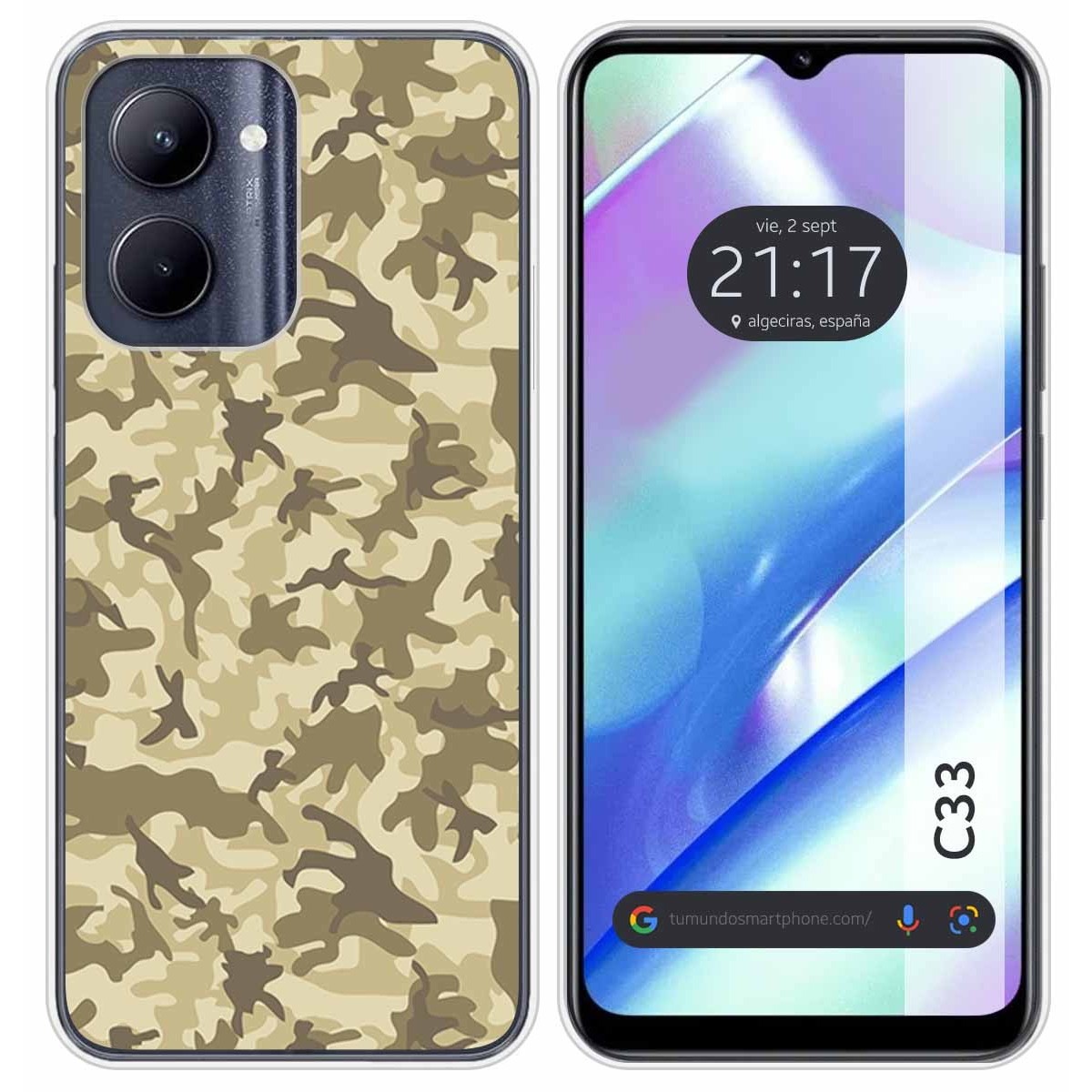 Funda Silicona para Realme C33 diseño Sand Camuflaje Dibujos