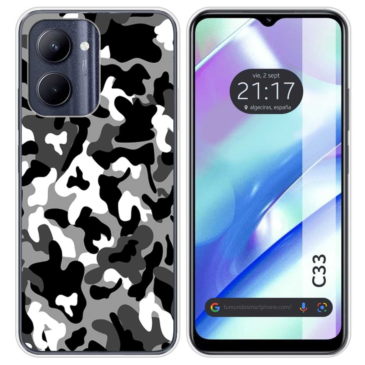 Funda Silicona para Realme C33 diseño Snow Camuflaje Dibujos