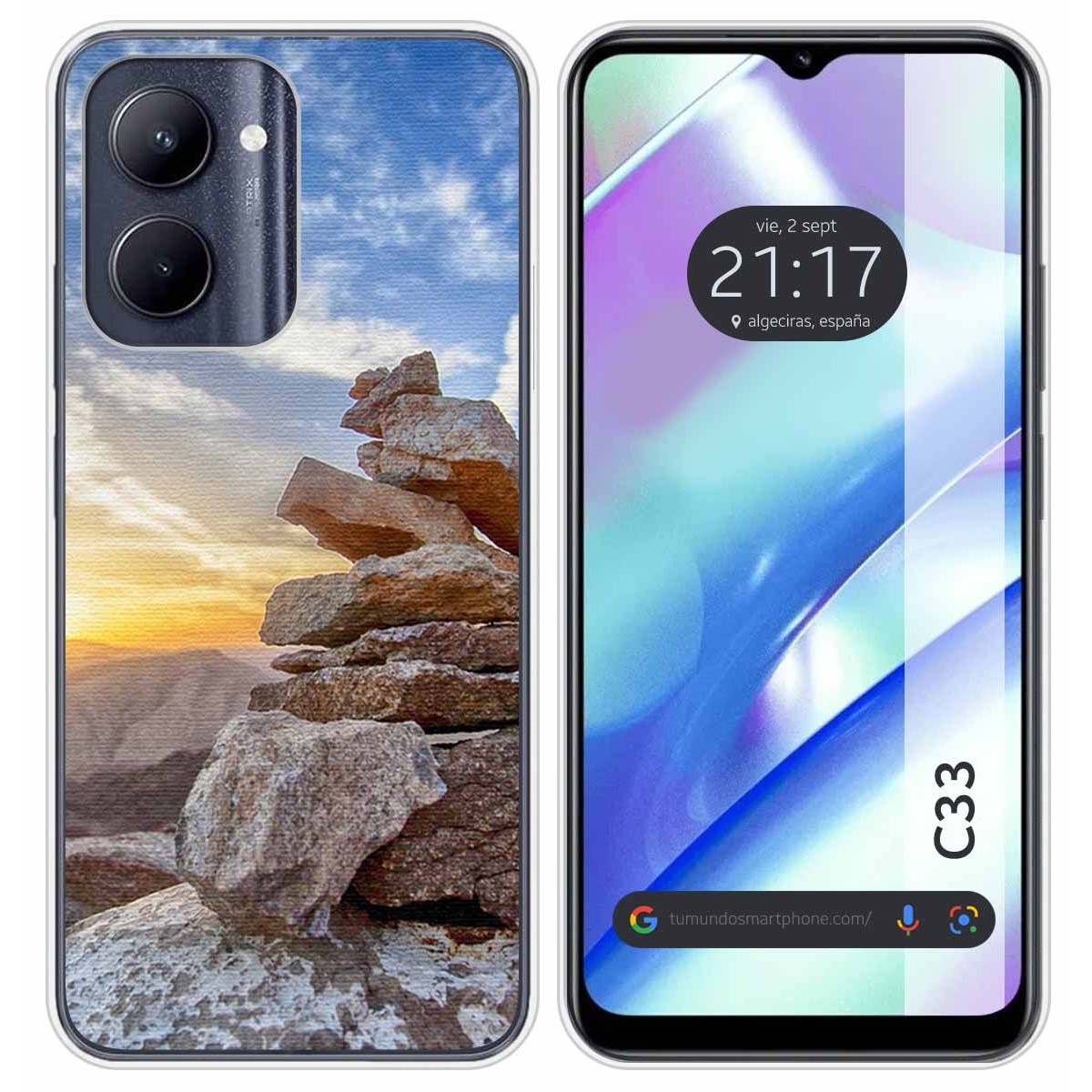 Funda Silicona para Realme C33 diseño Sunset Dibujos