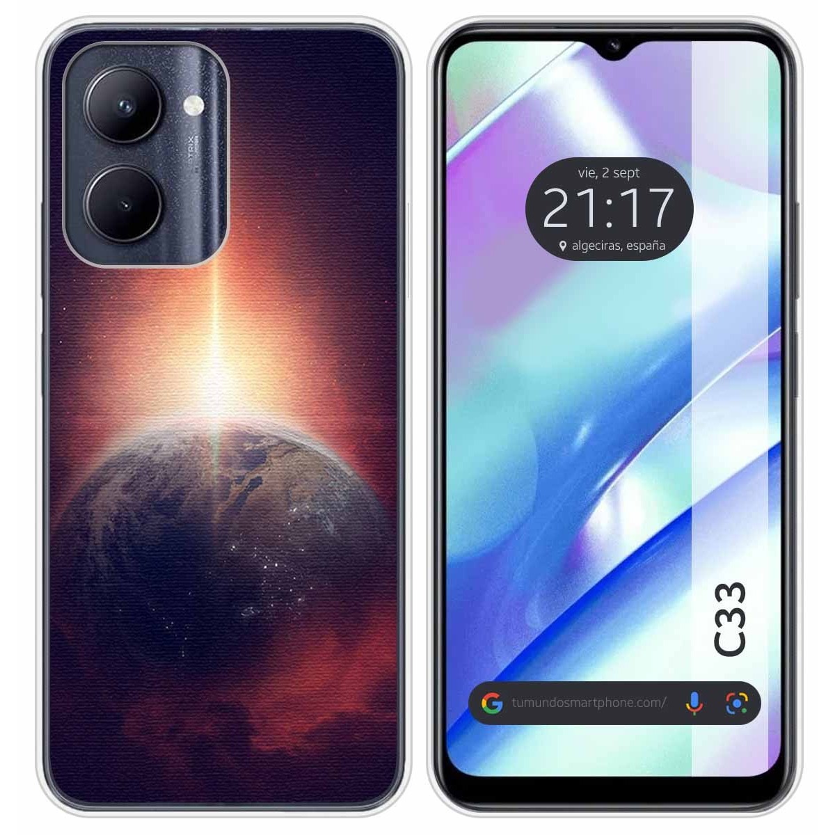 Funda Silicona para Realme C33 diseño Tierra Dibujos