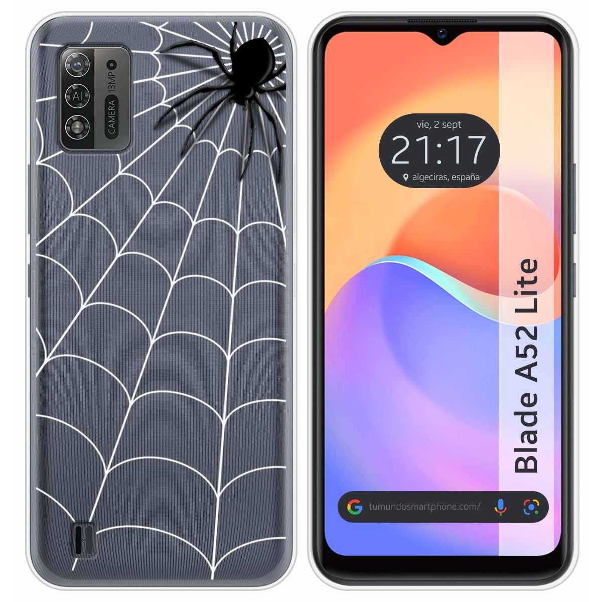 Funda Silicona Transparente para ZTE Blade A52 Lite diseño Araña Dibujos