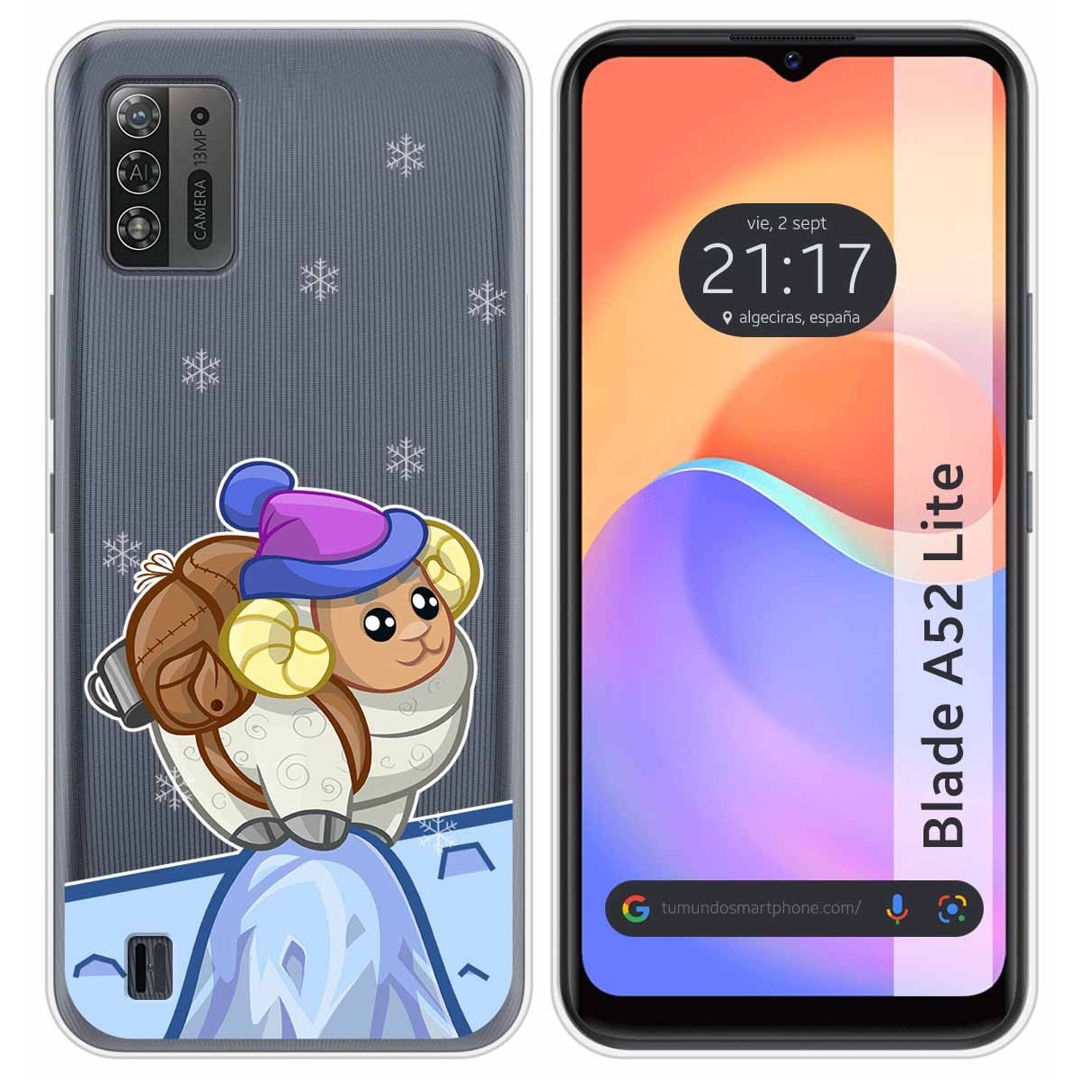 Funda Silicona Transparente para ZTE Blade A52 Lite diseño Cabra Dibujos