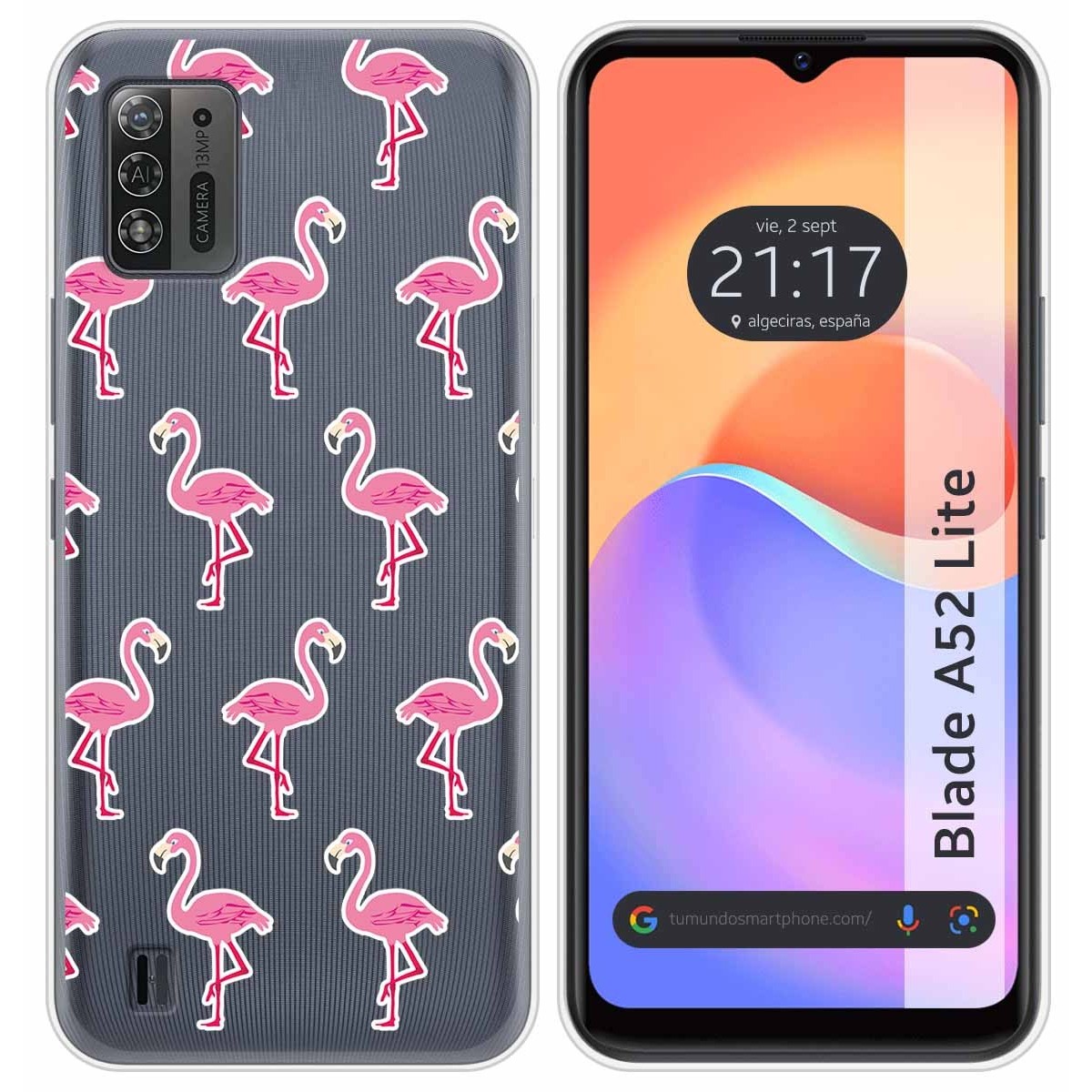 Funda Silicona Transparente para ZTE Blade A52 Lite diseño Flamenco Dibujos