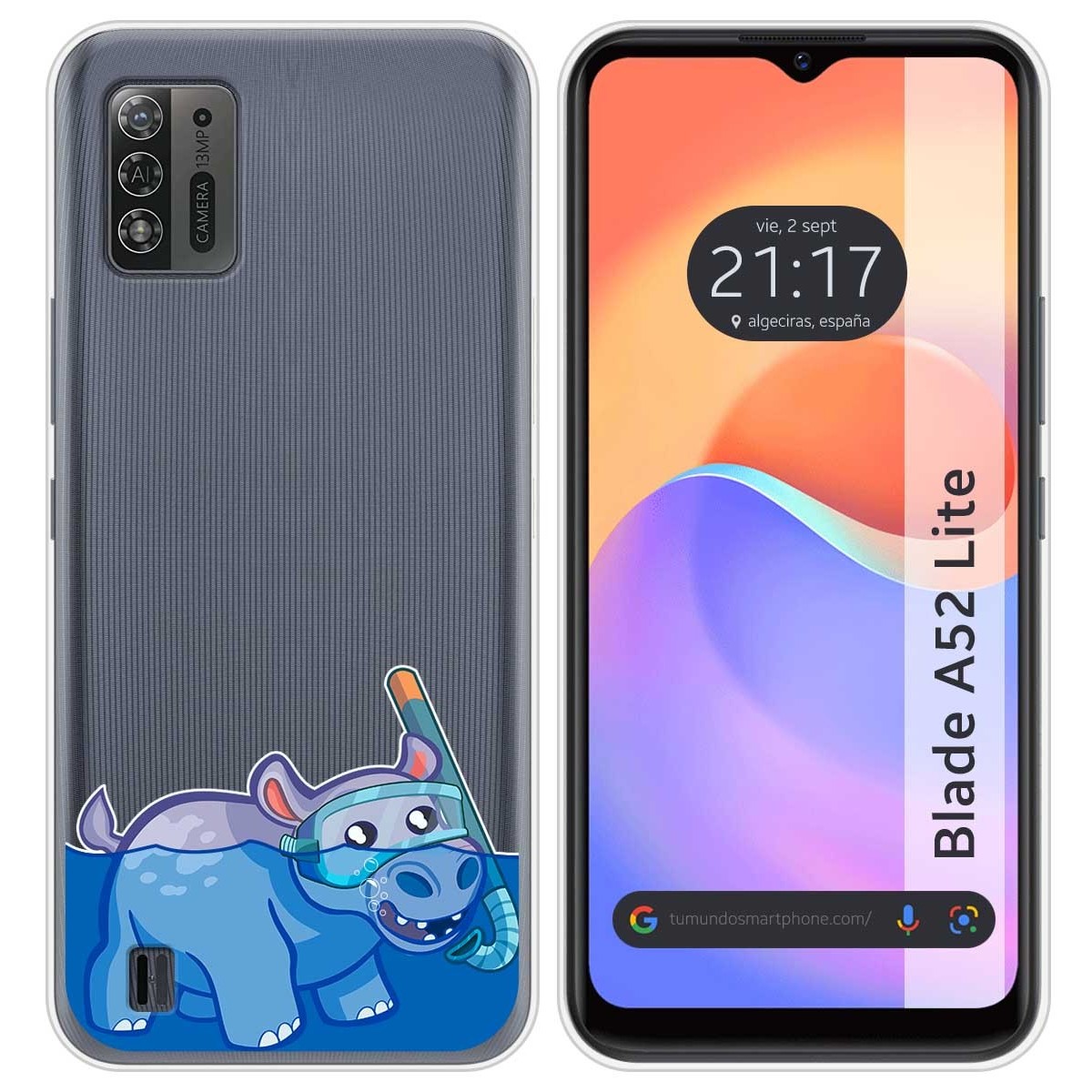 Funda Silicona Transparente para ZTE Blade A52 Lite diseño Hipo Dibujos