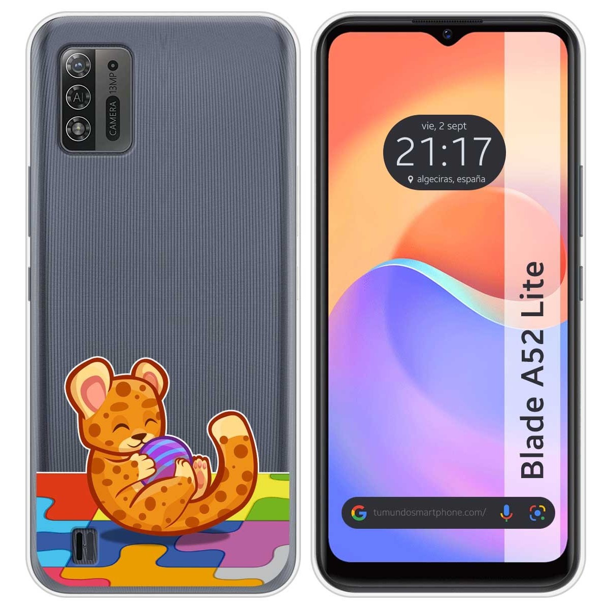 Funda Silicona Transparente para ZTE Blade A52 Lite diseño Leopardo Dibujos