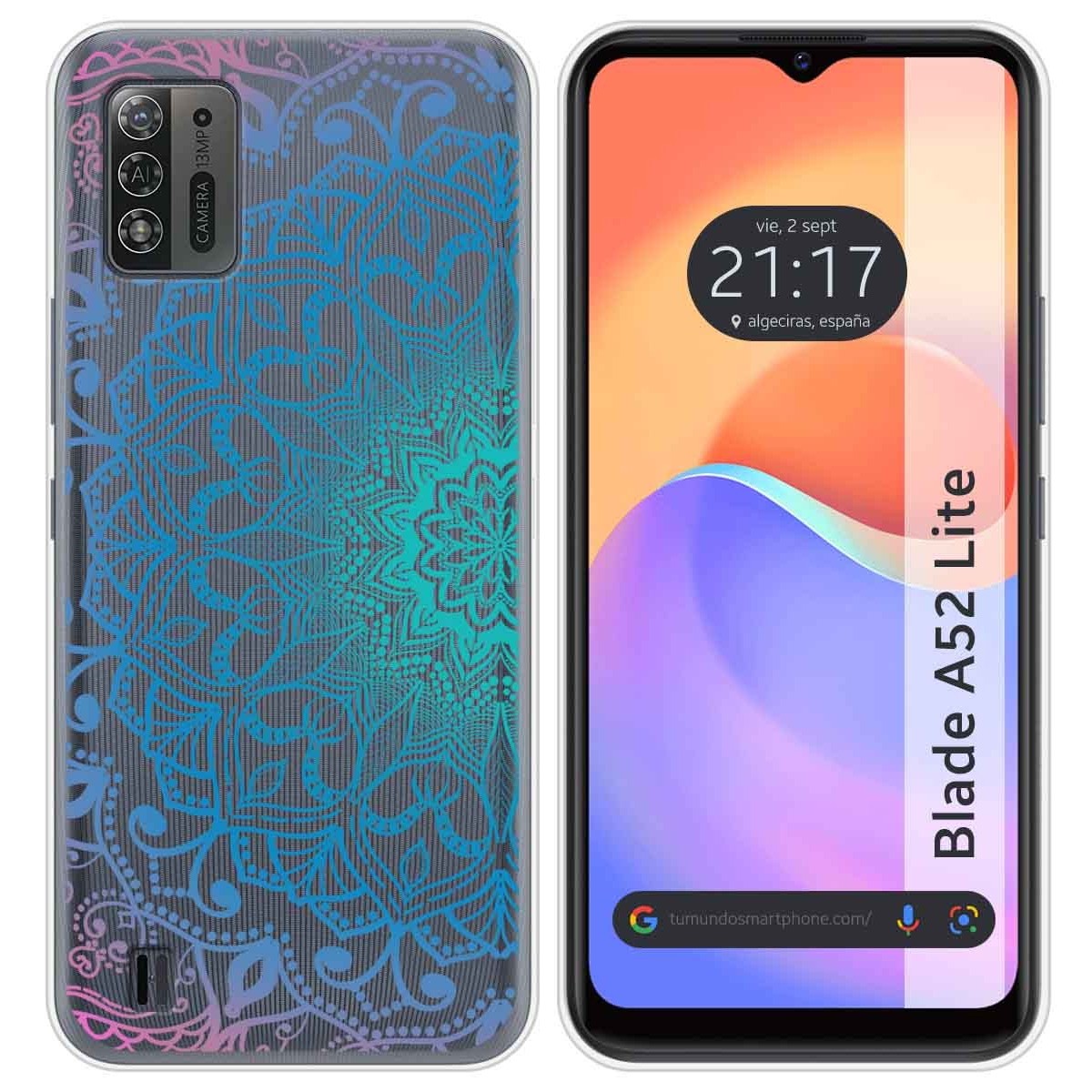 Funda Silicona Transparente para ZTE Blade A52 Lite diseño Mandala Dibujos