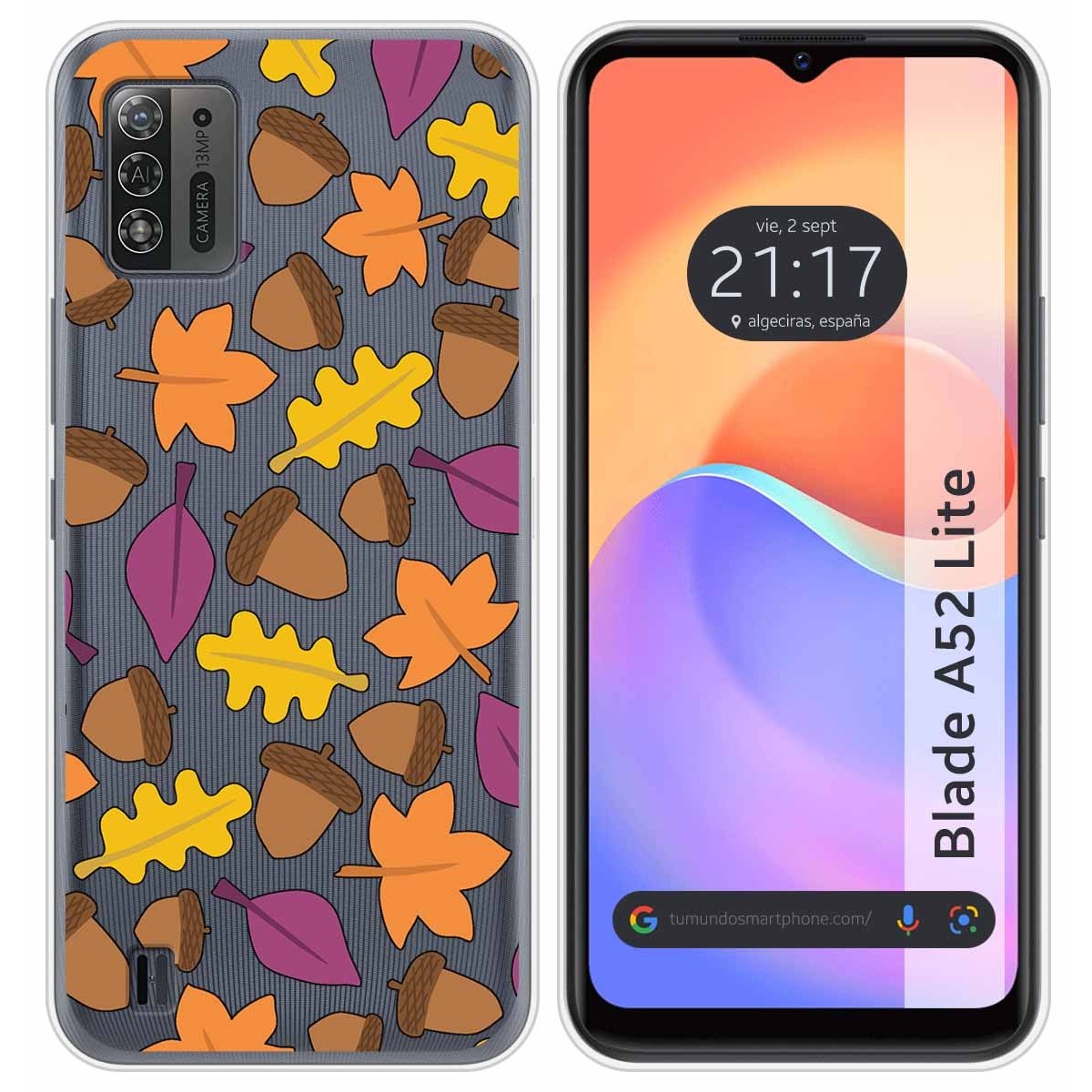 Funda Silicona Transparente para ZTE Blade A52 Lite diseño Otoño Dibujos