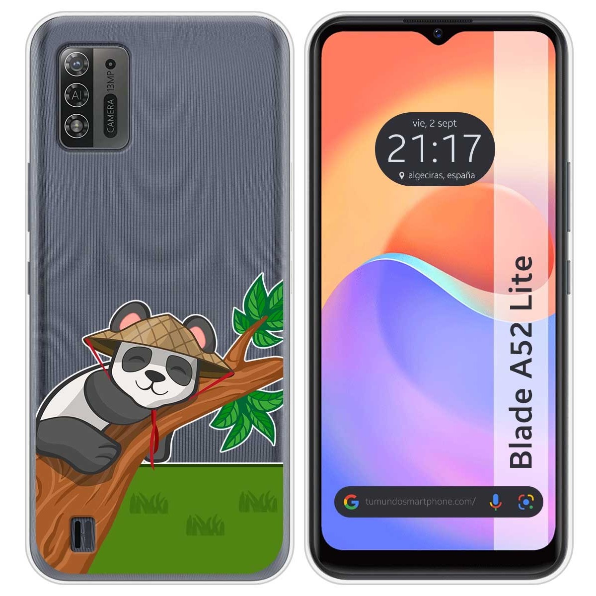 Funda Silicona Transparente para ZTE Blade A52 Lite diseño Panda Dibujos