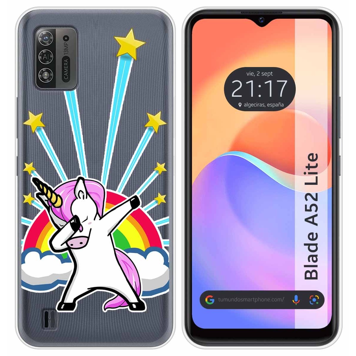 Funda Silicona Transparente para ZTE Blade A52 Lite diseño Unicornio Dibujos