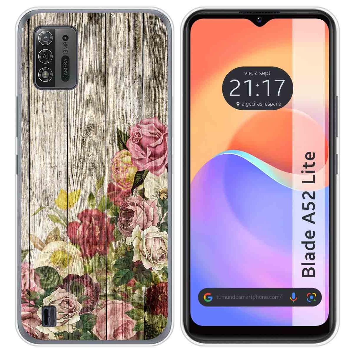 Funda Silicona para ZTE Blade A52 Lite diseño Madera 08 Dibujos
