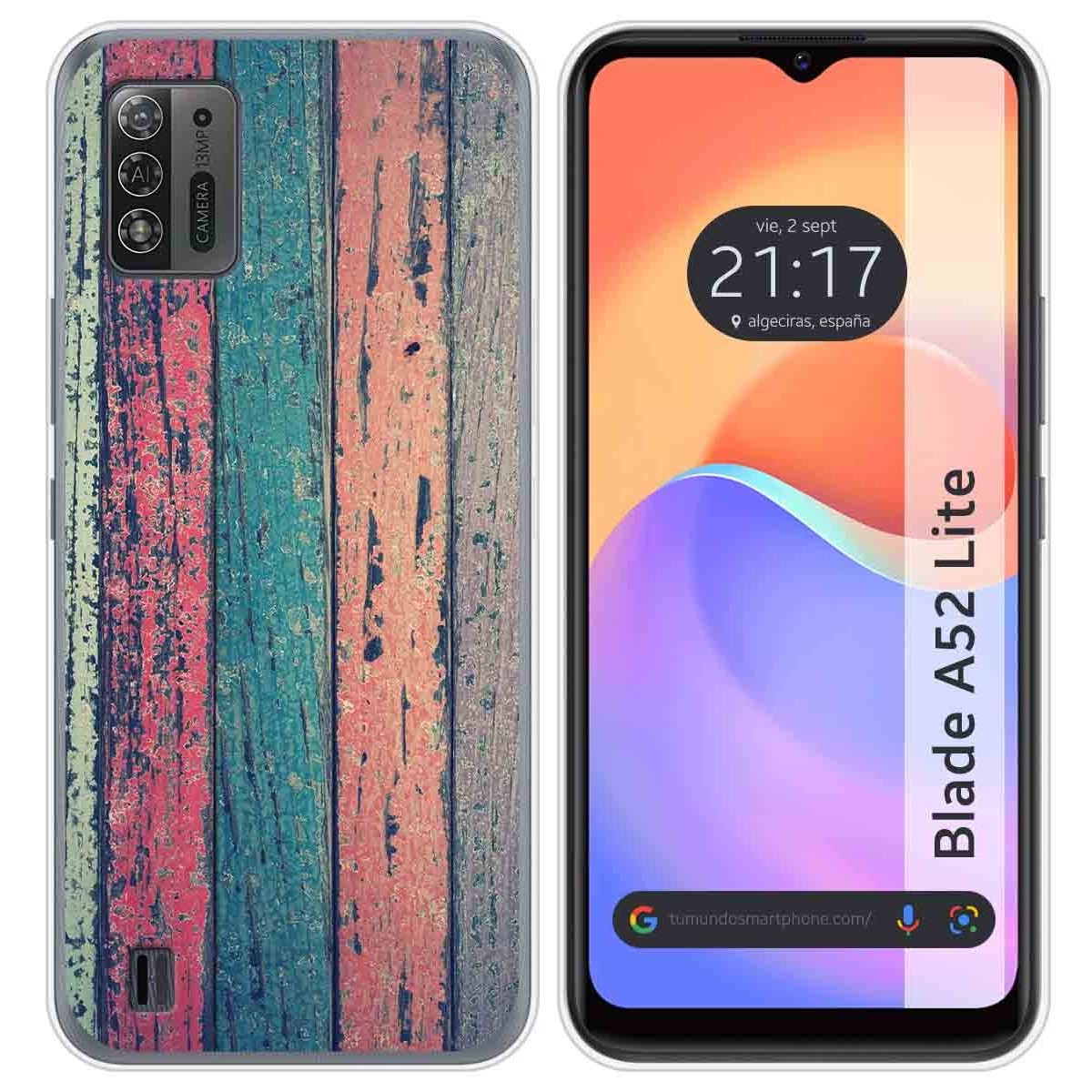 Funda Silicona para ZTE Blade A52 Lite diseño Madera 10 Dibujos