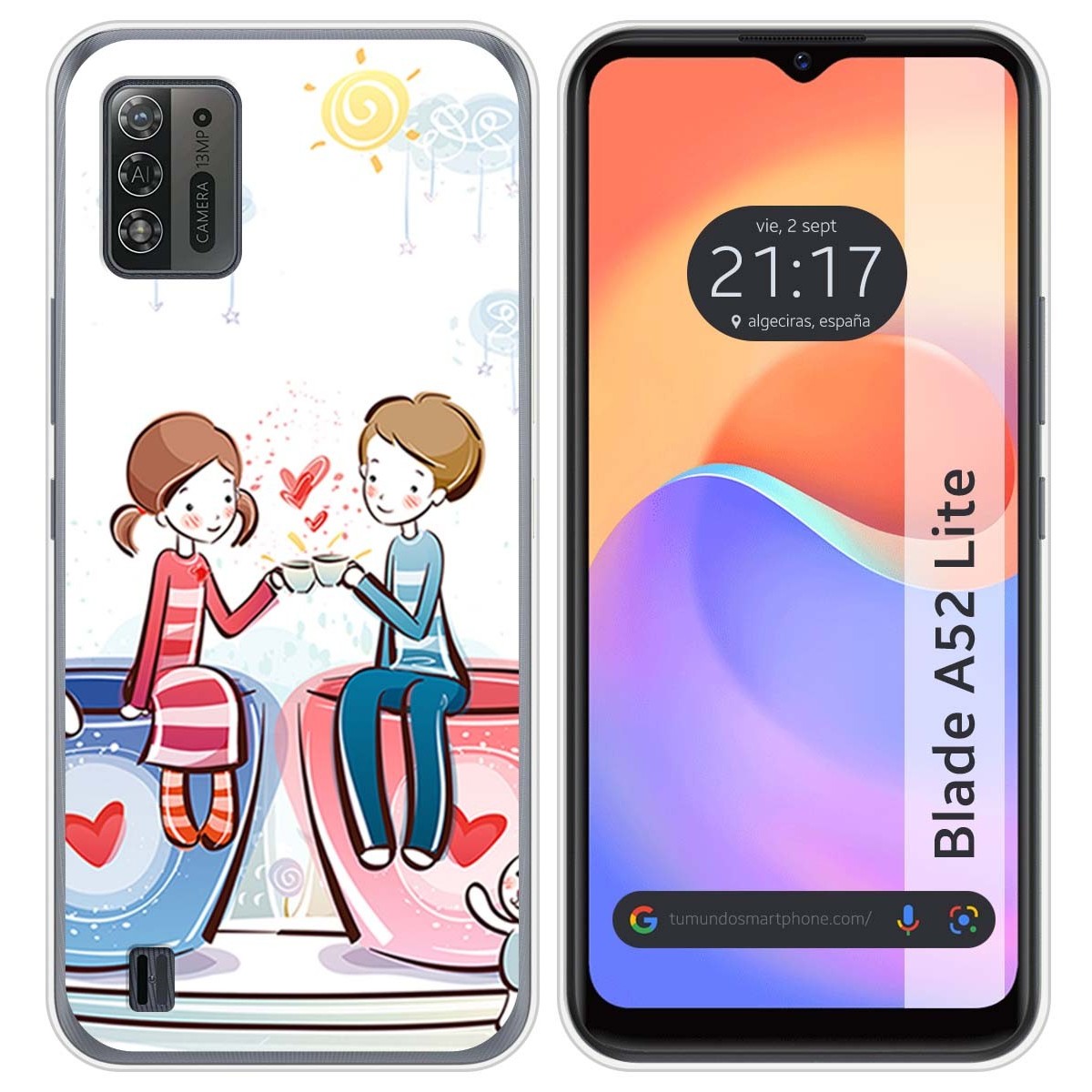 Funda Silicona para ZTE Blade A52 Lite diseño Café Dibujos