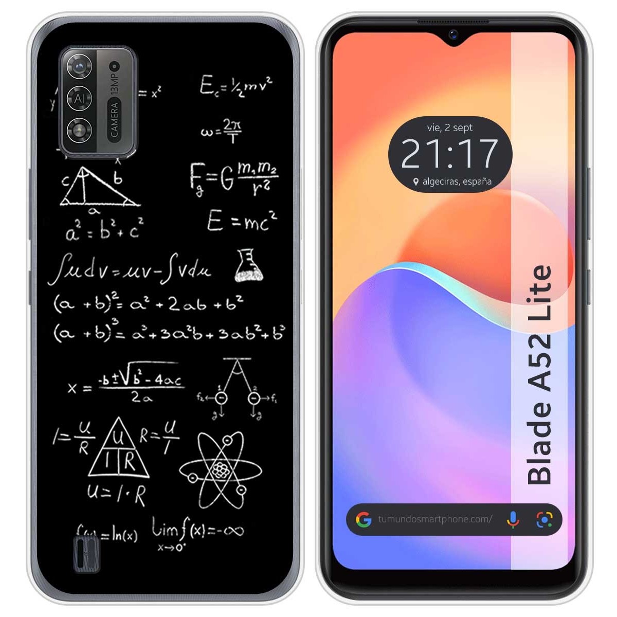 Funda Silicona para ZTE Blade A52 Lite diseño Formulas Dibujos
