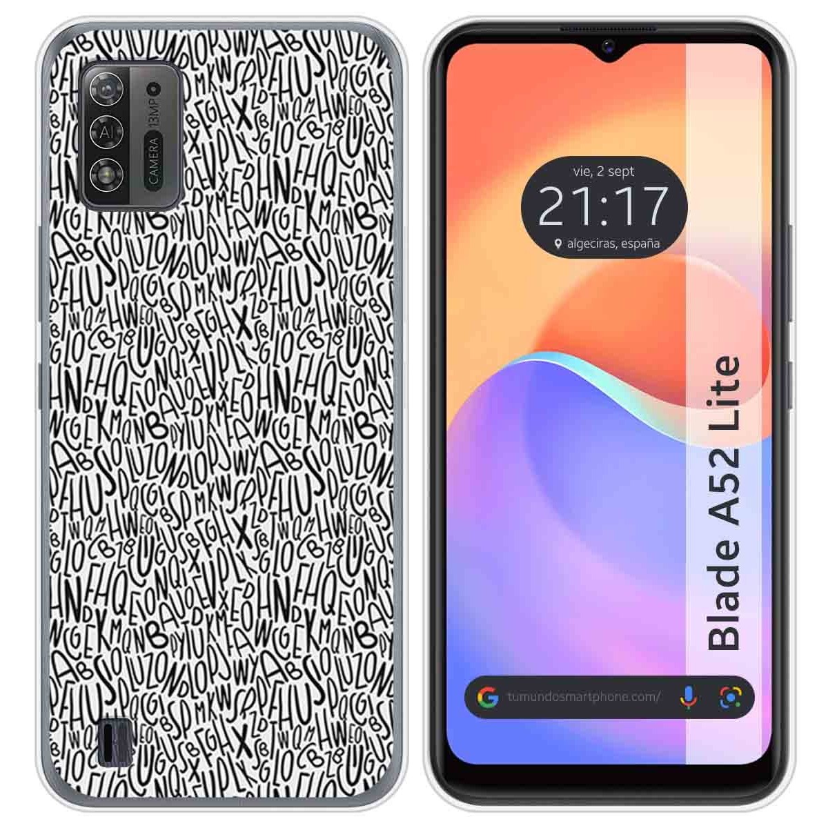 Funda Silicona para ZTE Blade A52 Lite diseño Letras Dibujos
