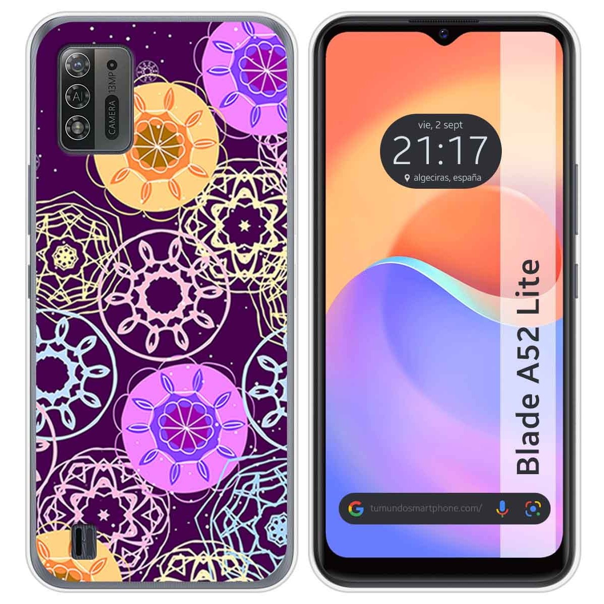 Funda Silicona para ZTE Blade A52 Lite diseño Radial Dibujos
