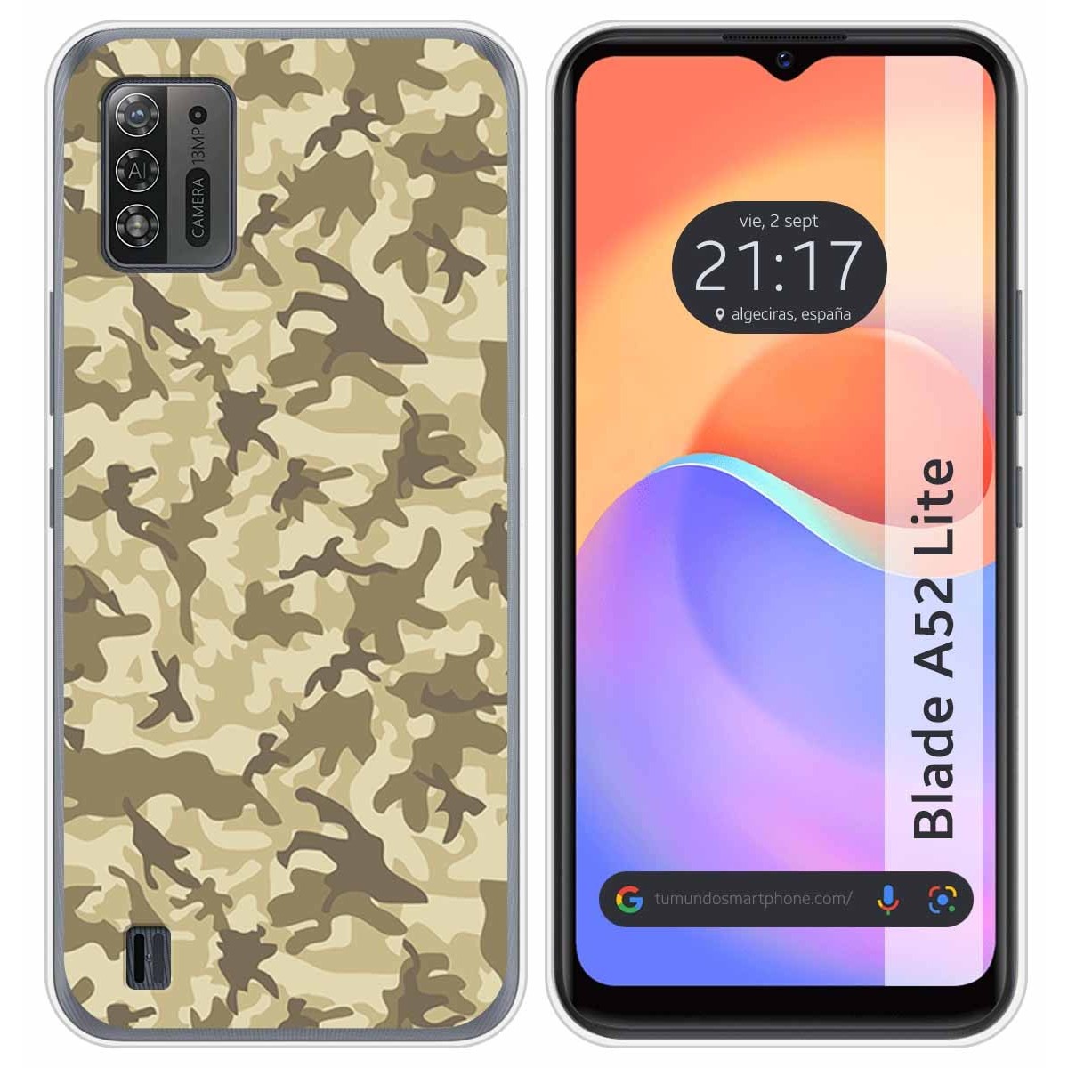 Funda Silicona para ZTE Blade A52 Lite diseño Sand Camuflaje Dibujos
