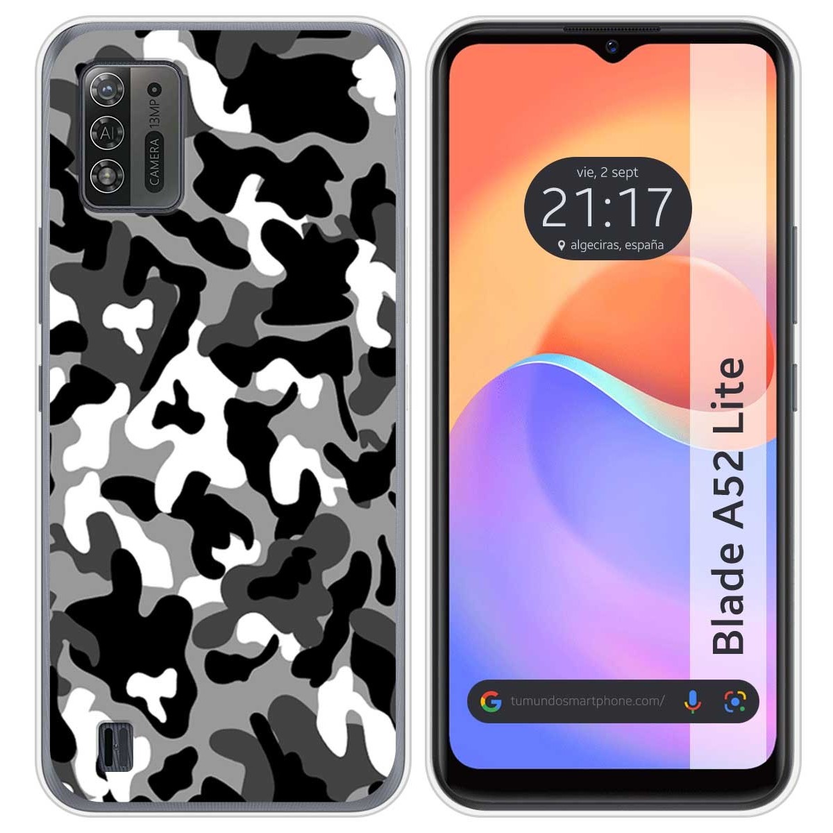 Funda Silicona para ZTE Blade A52 Lite diseño Snow Camuflaje Dibujos