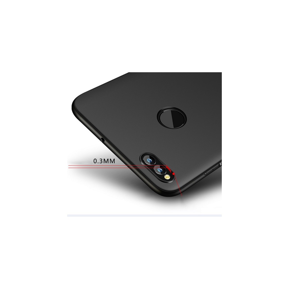 Funda Gel Tpu Tipo Mate Negra para Huawei Honor 7X
