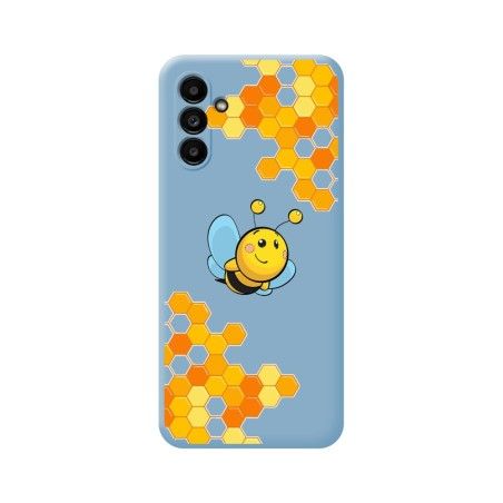 Funda Silicona Líquida Azul para Samsung Galaxy A04s diseño Abeja Dibujos