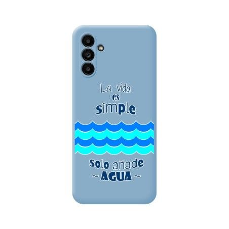 Funda Silicona Líquida Azul para Samsung Galaxy A04s diseño Agua Dibujos