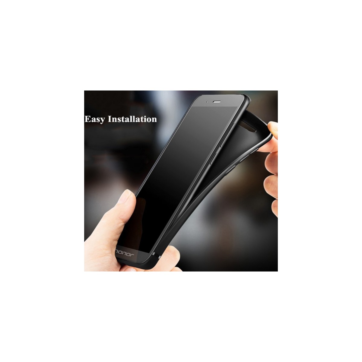 Funda Gel Tpu Tipo Mate Negra para Huawei Honor 7X