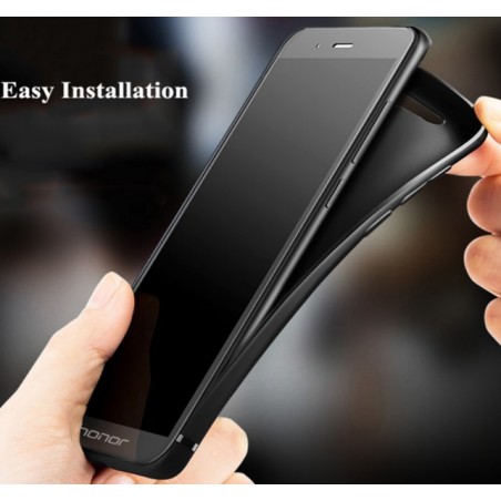 Funda Gel Tpu Tipo Mate Negra para Huawei Honor 7X
