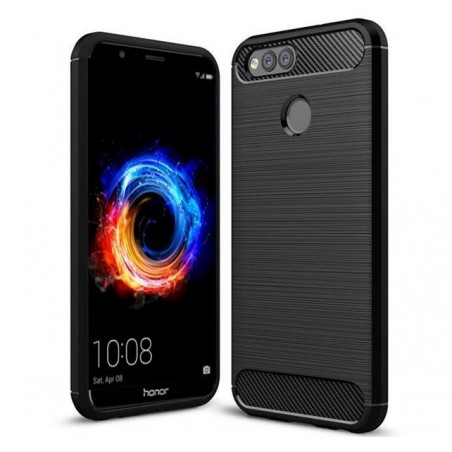 Funda Gel Tpu Tipo Carbon Negra para Huawei Honor 7X
