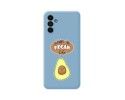 Funda Silicona Líquida Azul para Samsung Galaxy A04s diseño Vegan Life Dibujos