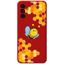 Funda Silicona Líquida Roja para Samsung Galaxy A04s diseño Abeja Dibujos