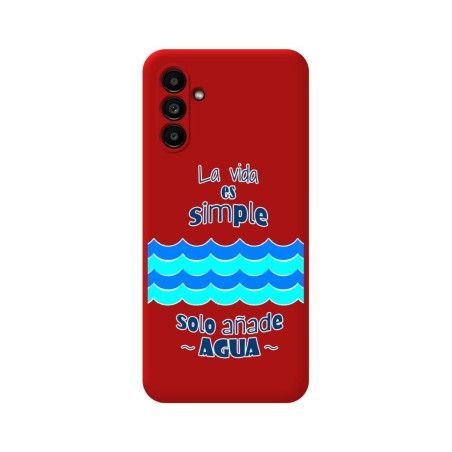Funda Silicona Líquida Roja para Samsung Galaxy A04s diseño Agua Dibujos