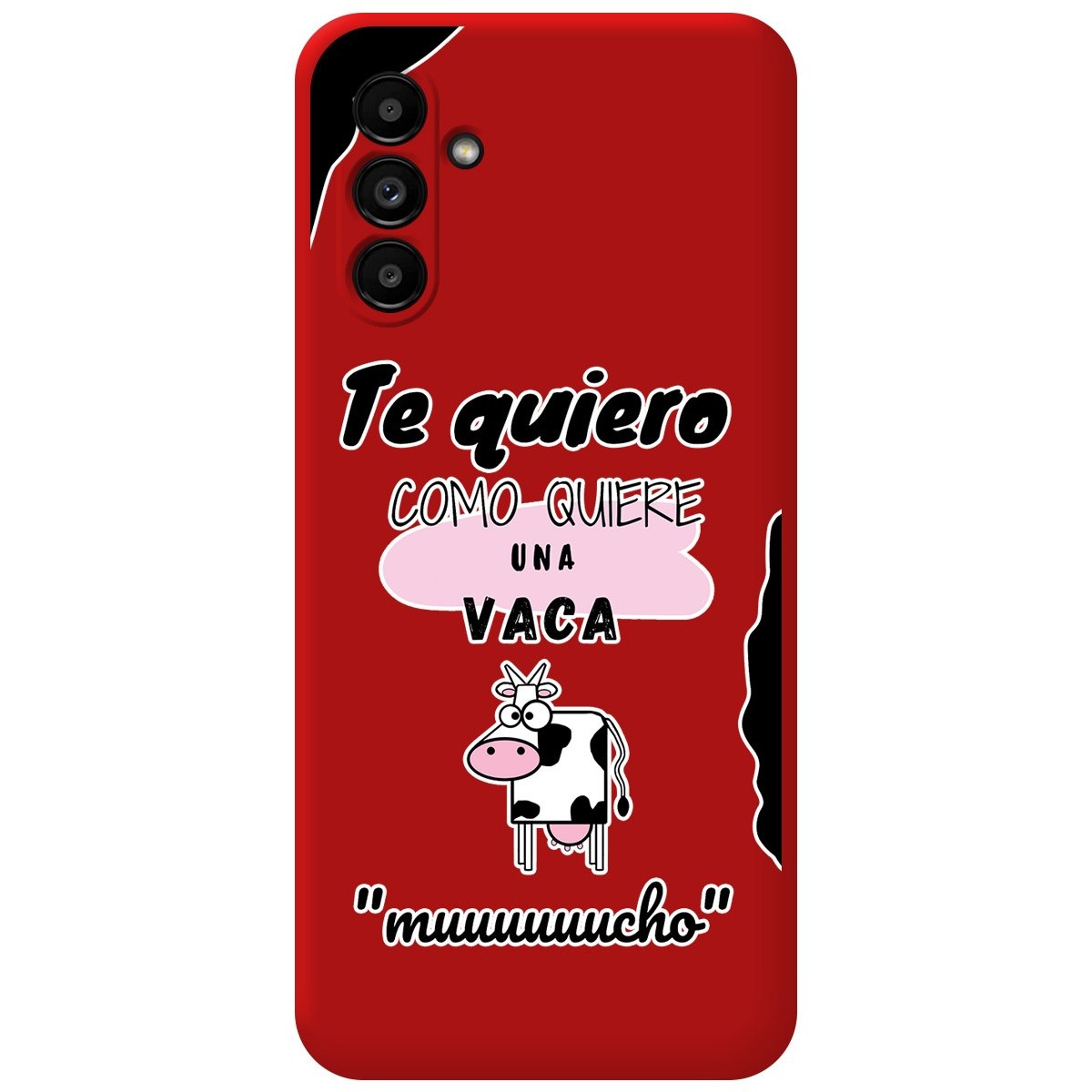 Funda Silicona Líquida Roja para Samsung Galaxy A04s diseño Vaca Dibujos