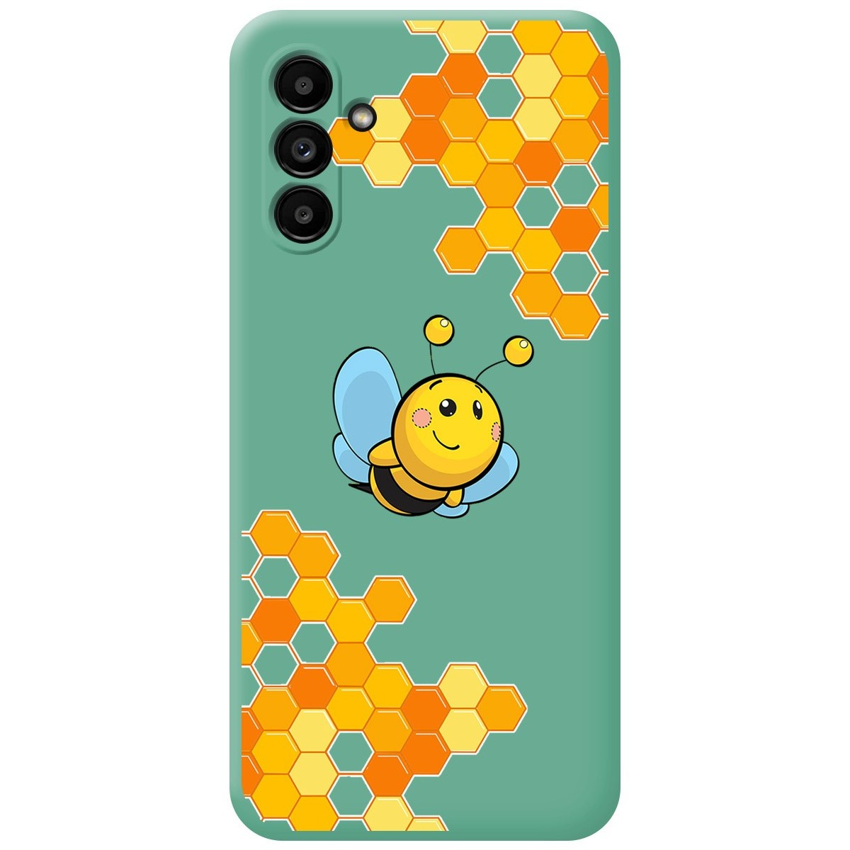 Funda Silicona Líquida Verde para Samsung Galaxy A04s diseño Abeja Dibujos