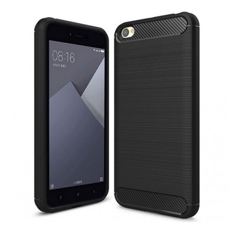 Funda Gel Tpu Tipo Carbon Negra para Xiaomi Redmi Note 5A