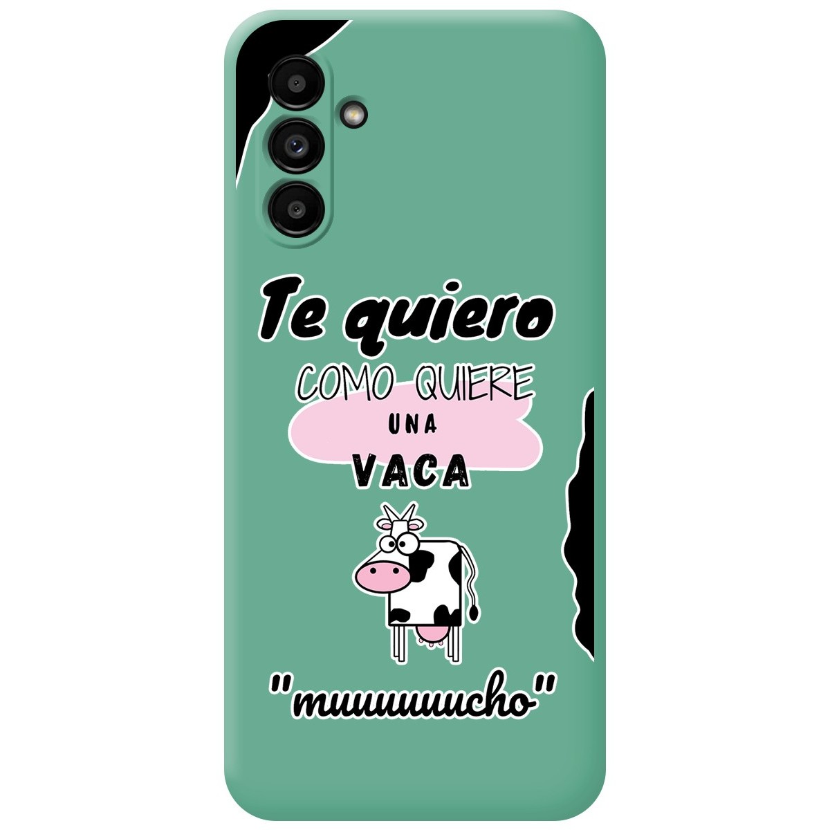 Funda Silicona Líquida Verde para Samsung Galaxy A04s diseño Vaca Dibujos