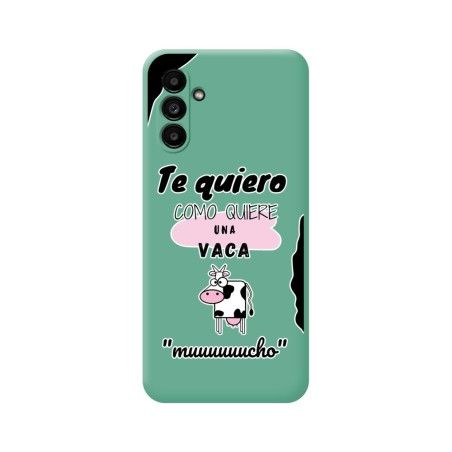 Funda Silicona Líquida Verde para Samsung Galaxy A04s diseño Vaca Dibujos