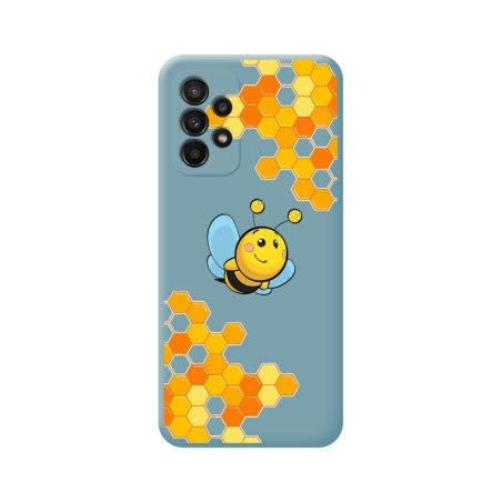 Funda Silicona Líquida Azul para Samsung Galaxy A23 5G diseño Abeja Dibujos