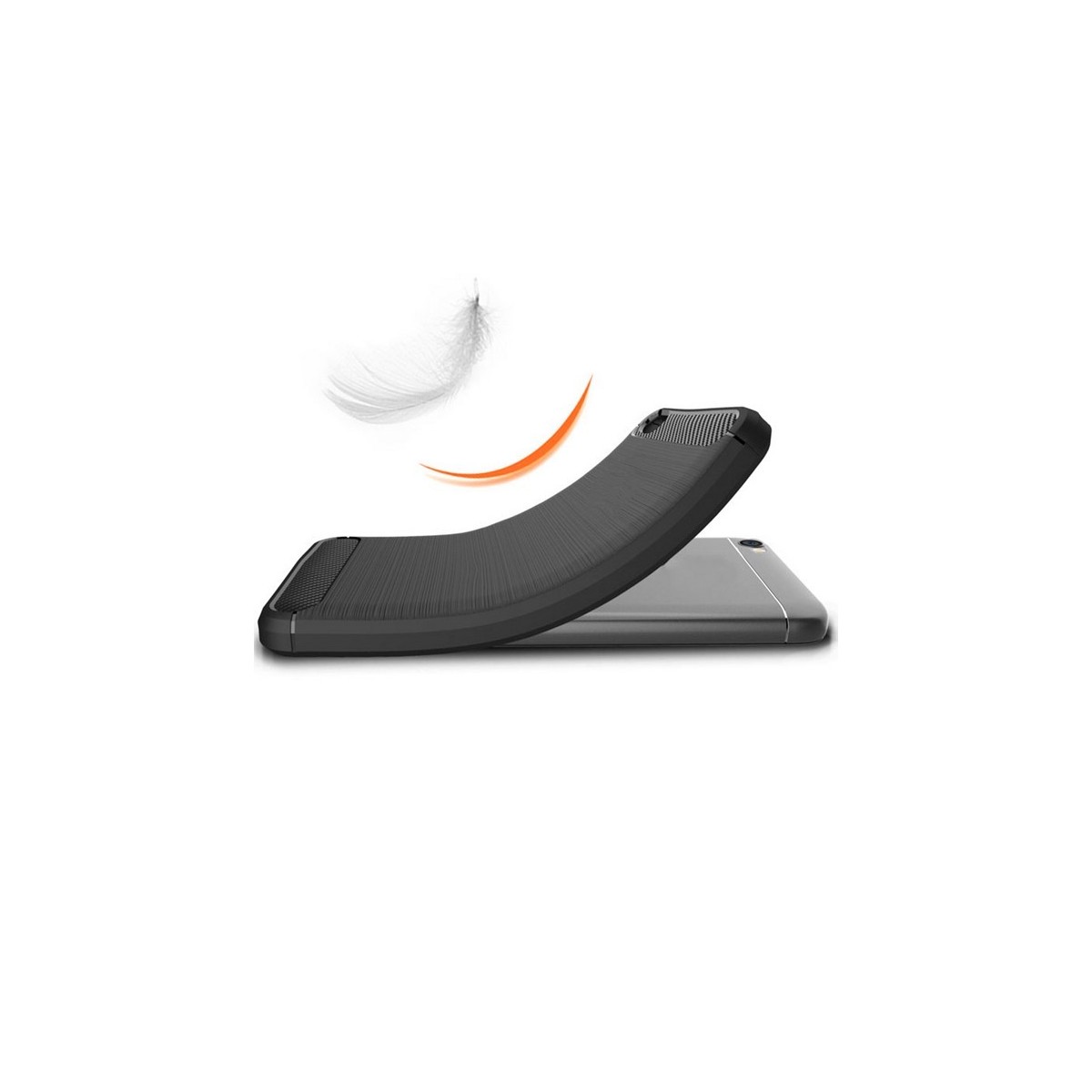 Funda Gel Tpu Tipo Carbon Negra para Xiaomi Redmi Note 5A