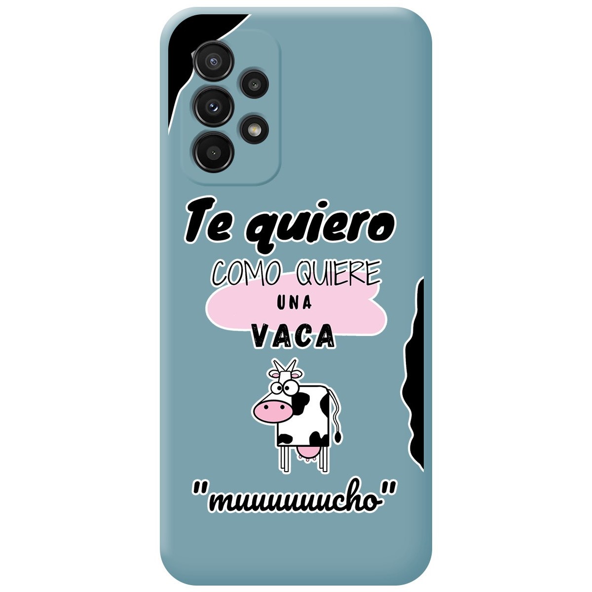 Funda Silicona Líquida Azul para Samsung Galaxy A23 5G diseño Vaca Dibujos