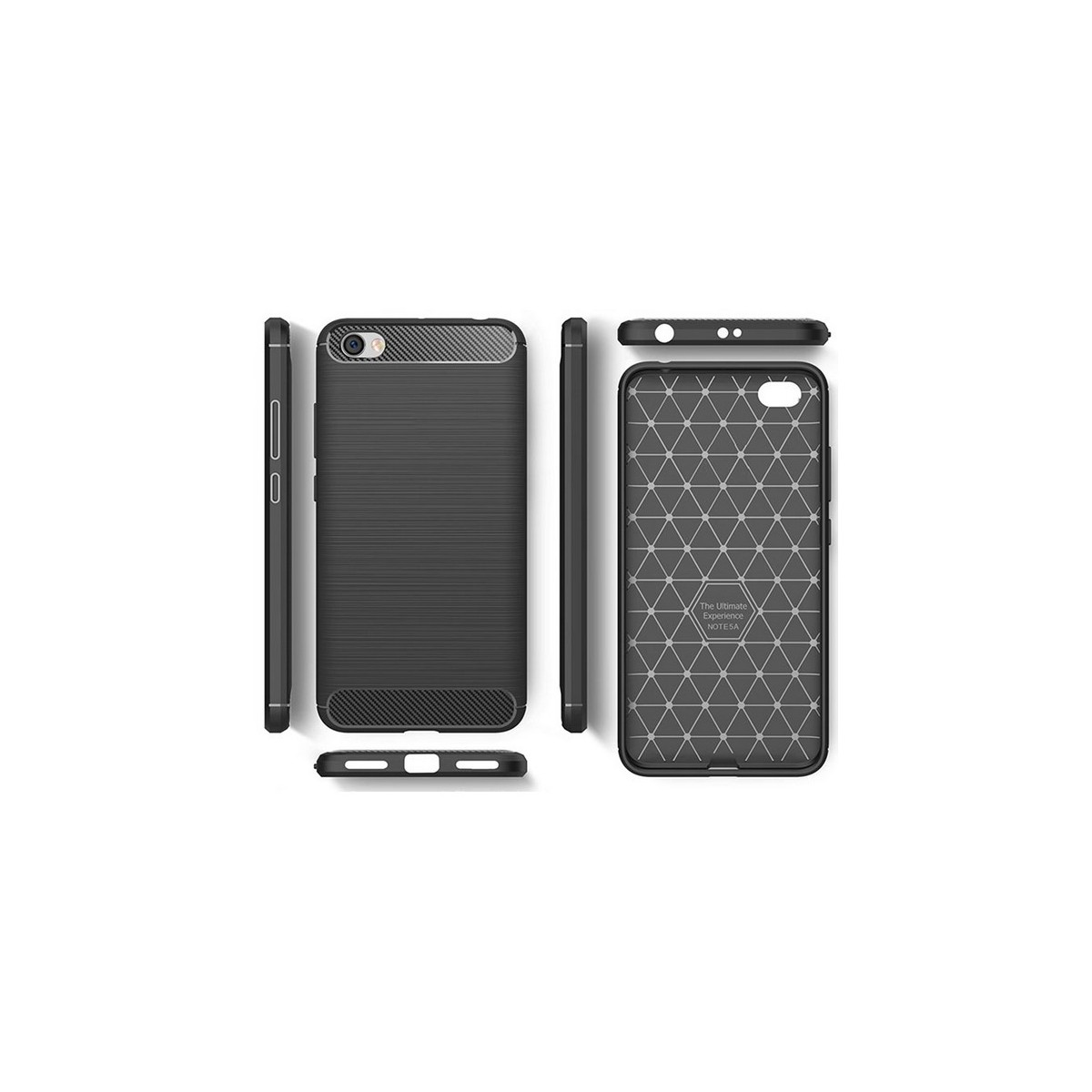 Funda Gel Tpu Tipo Carbon Negra para Xiaomi Redmi Note 5A