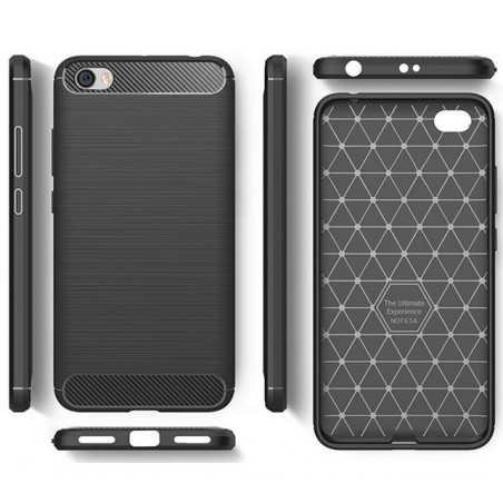 Funda Gel Tpu Tipo Carbon Negra para Xiaomi Redmi Note 5A