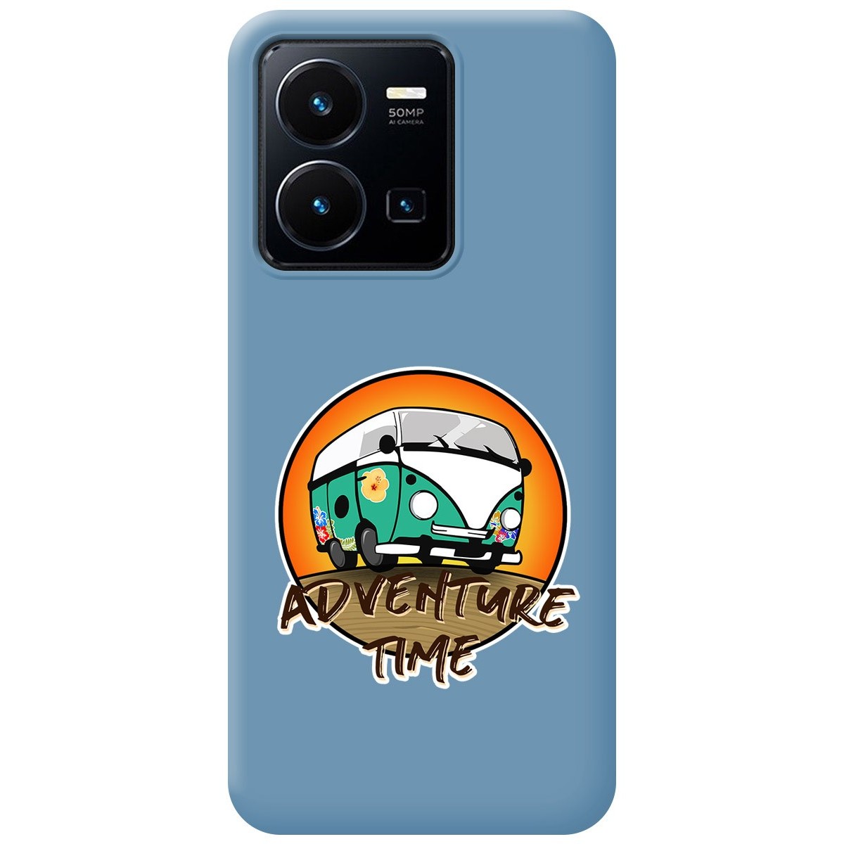 Funda Silicona Líquida Azul para Vivo Y35 / Y22s diseño Adventure Time Dibujos