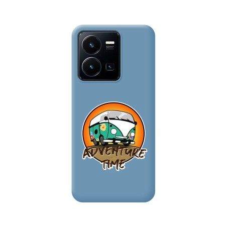 Funda Silicona Líquida Azul para Vivo Y35 / Y22s diseño Adventure Time Dibujos