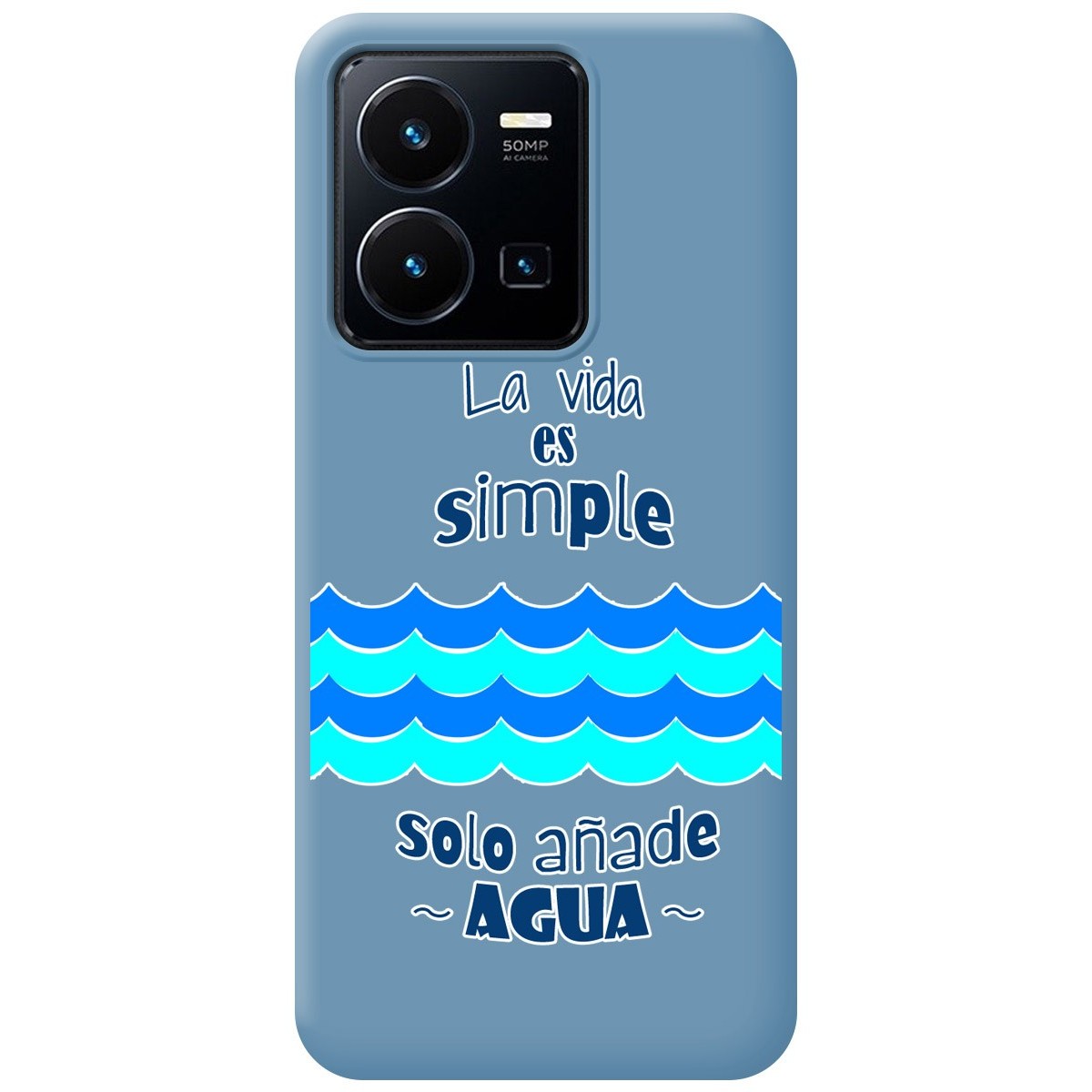 Funda Silicona Líquida Azul para Vivo Y35 / Y22s diseño Agua Dibujos