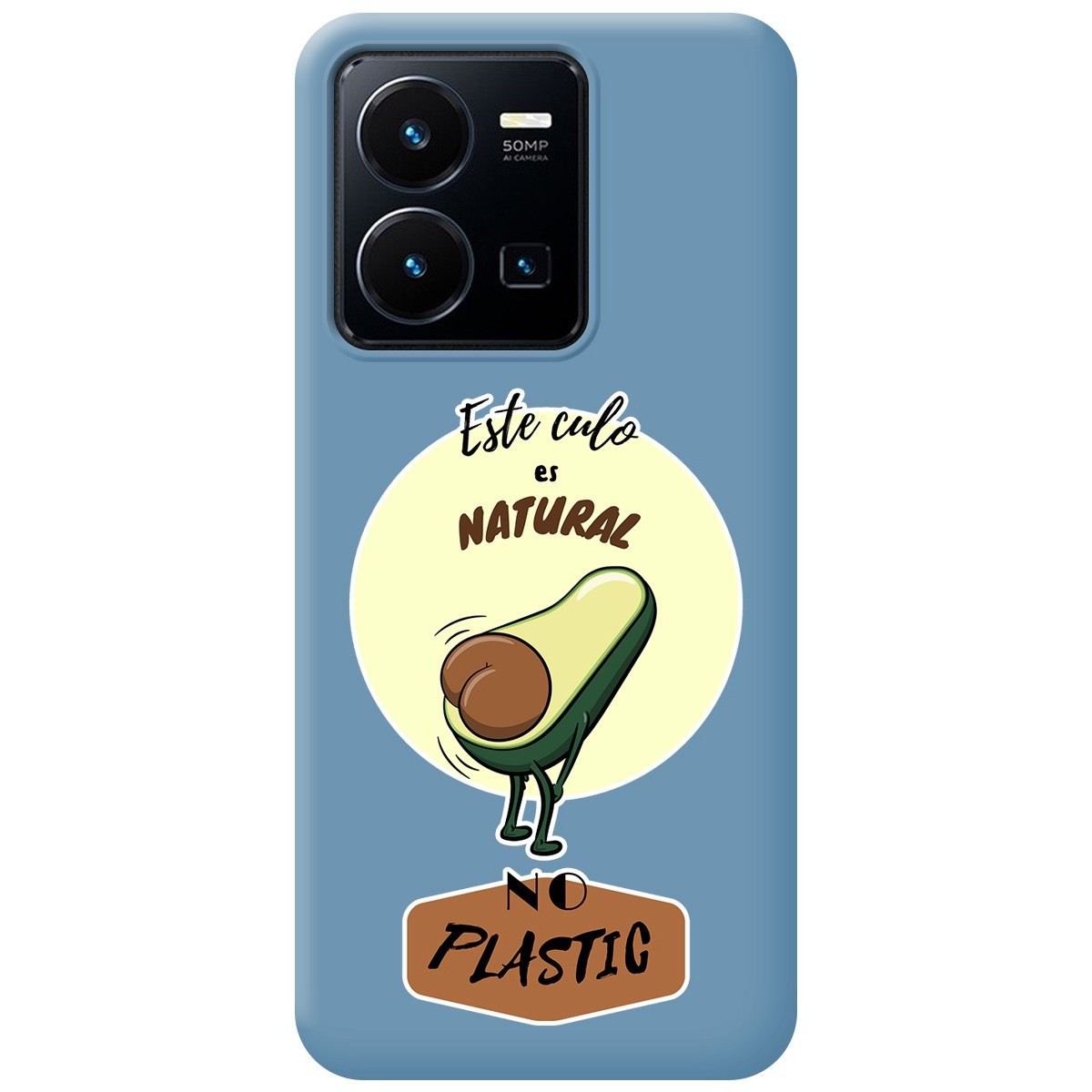 Funda Silicona Líquida Azul para Vivo Y35 / Y22s diseño Culo Natural Dibujos